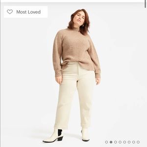 Everlane straight leg crop pants sandstone